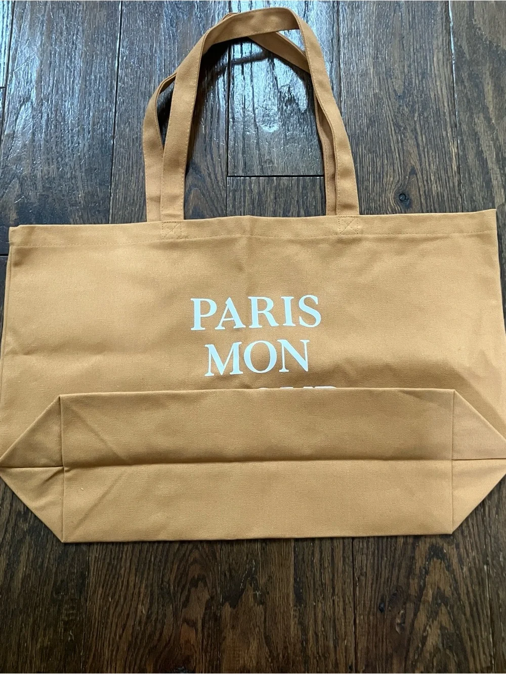 Brand New Sézane Tan Cotton 'Paris Mon Amour' Tote